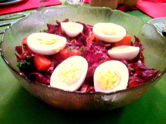Beet Salad with Carrots and Hardboiled Eggs